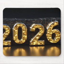 3D nummerdesign för nyår 2026 Musmatta