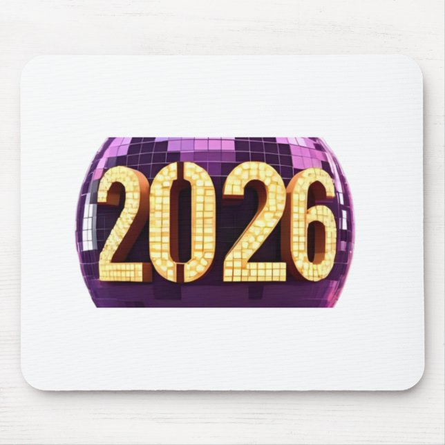 3D nummerdesign för nyår 2026 Musmatta (Framsidan)