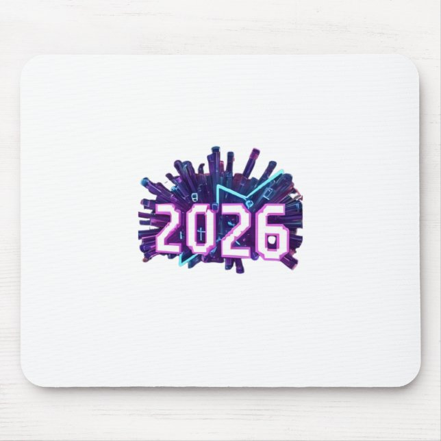 3D nummerdesign för nyår 2026 Musmatta (Framsidan)