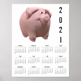 3D-nuny Gris 2 Vit kalender Poster 2021