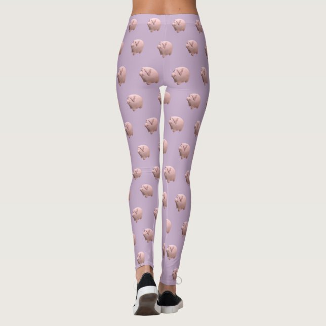 3D-nyårsjubileum Gris-födelsedagen, välj färg-balk Leggings (Baksida)