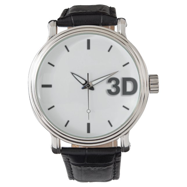 3D O'Clock 2-BL. Armbandsur (Framsida)