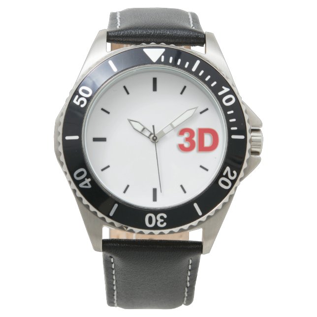 3D O'Clock 2-Rd. Armbandsur (Framsida)
