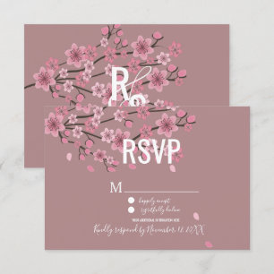 3D Ombre Petals Cherry Blommar Botany OSA Inbjudningar