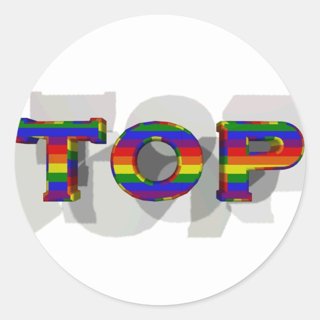 3D överst Runt Klistermärke (Framsida)