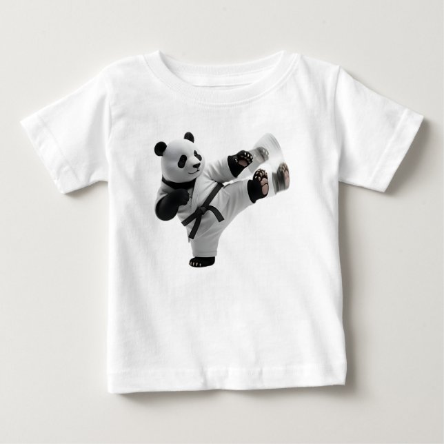 3D-Panda som utför dynamisk karatespark T Shirt (Framsida)