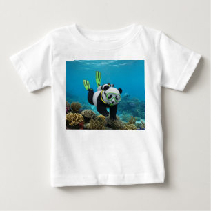3D Pandaunge Simmar Undervattensrev T Shirt
