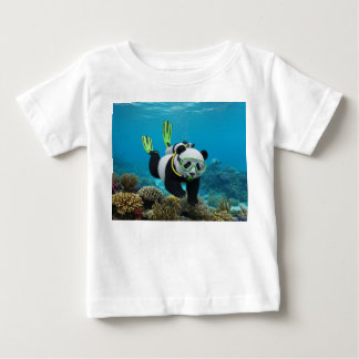 3D Pandaunge Simmar Undervattensrev T Shirt