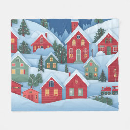 3D Papercut-julbyn Fleecefilt