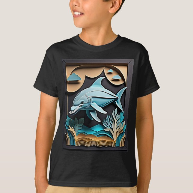 3D Papper konsdelfindesign T-shirt (Framsida)