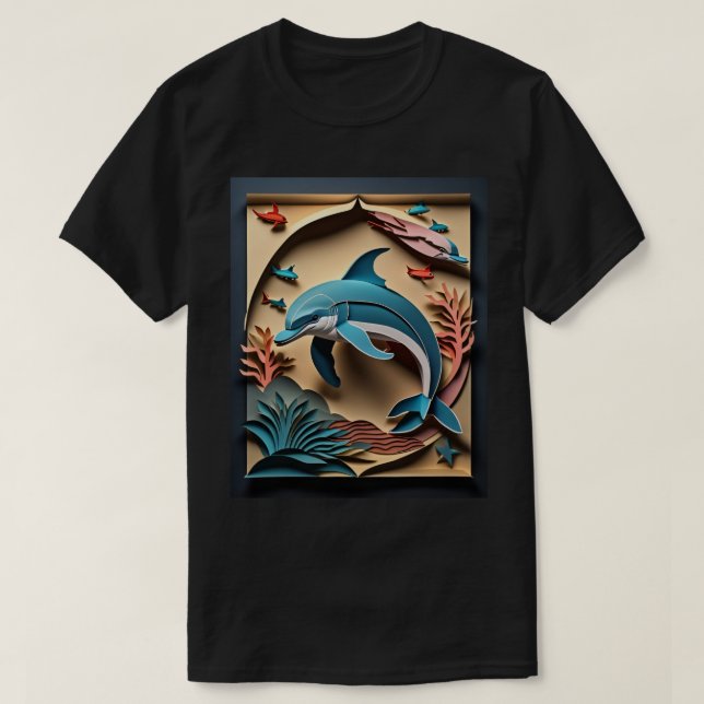 3D Papper konsdelfindesign T-shirt (Design framsida)