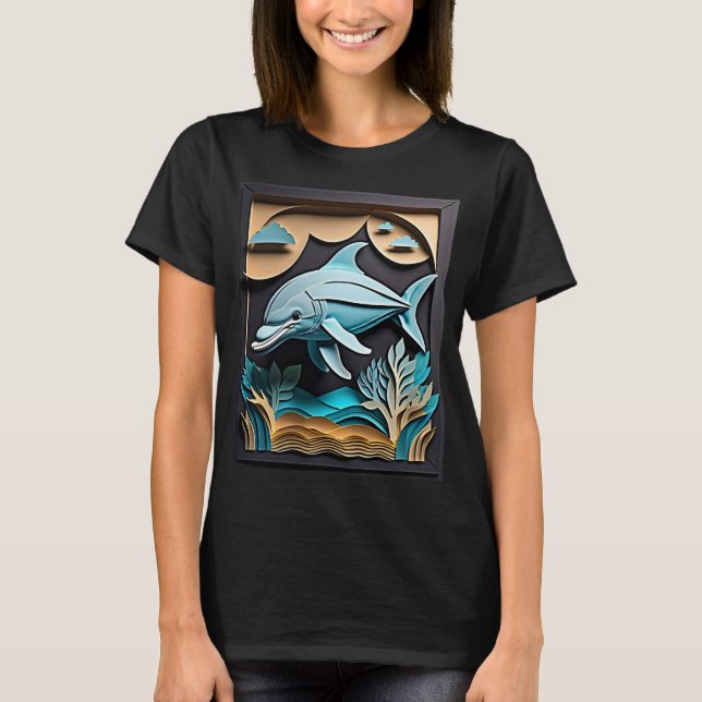 3D Papper konsdelfindesign T-shirt (Framsida)