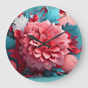 3d pappersblommor stor klocka