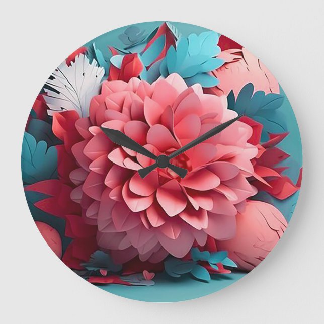 3d pappersblommor stor klocka (Framsida)