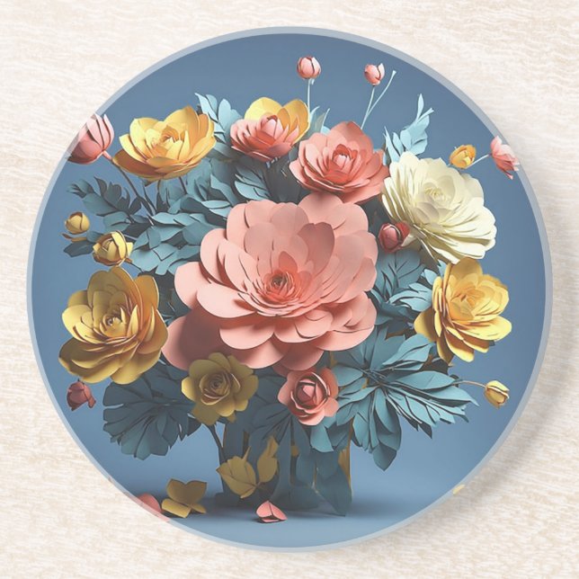 3d pappersblommor underlägg (Framsidan)