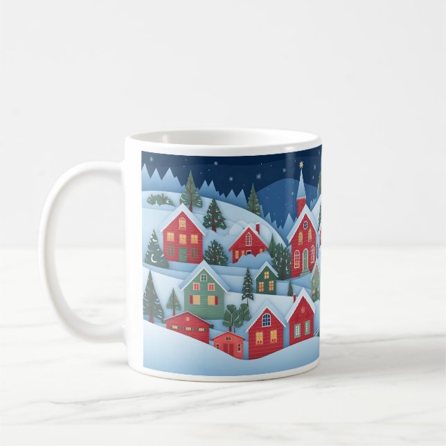 3D-pappersklippt julby Kaffemugg (Vänster)