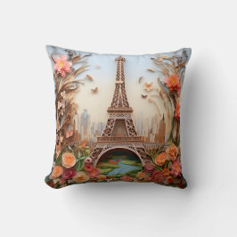 3D Paris pillow Kudde