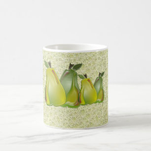 3D Päron (vatten-arter/grönt) Kaffemugg