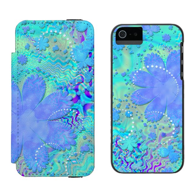 3D Pastel Flower Psychedelic Incipio iPhone Wallet Skal (Sida vid Sida)