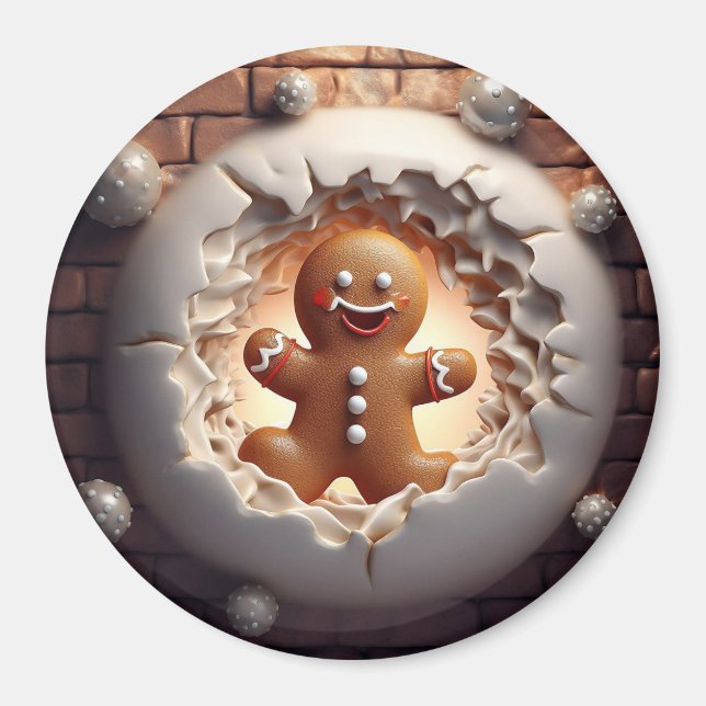 3D-Pepparkaksgubbe Magnet (Framsidan)