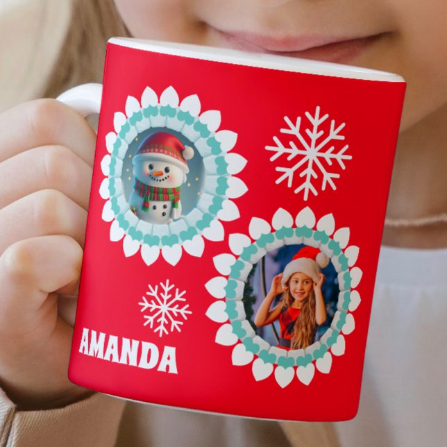 3D-Personligen i Snögubbe - julläge - barn - foto Kaffemugg (Skapare uppladdad)
