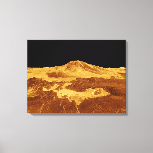 3D-perspektivvy för maat Mons på Venus Canvastryck (Framsida)