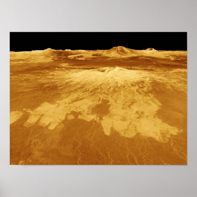 3D-perspektivvy för Sapas Mons på Venus Poster (Framsidan)
