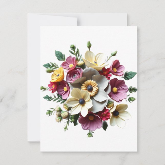 3D Petit Flowers Julkort (Framsida)