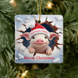 3D Piglet-jul Julgransprydnad Keramik