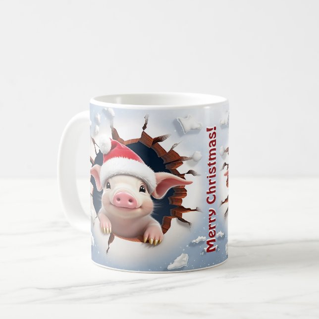 3D Piglet-jul Kaffemugg (Framsida vänster)