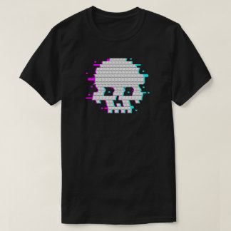 3D Pixel Skull Glitch Art Gamer Gift T Shirt