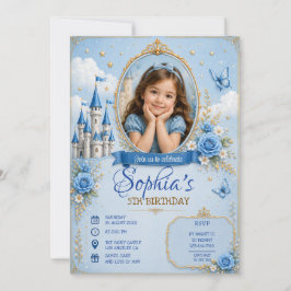3D Prinsess Födelsedagsinbjudan Kort