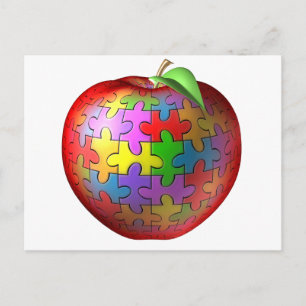 3D-pussel-äpple Vykort