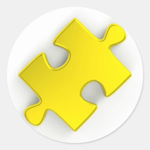 3D Puzzle Biet (Metallic Guld) Runt Klistermärke