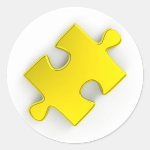 3D Puzzle Biet (Metallic Guld) Runt Klistermärke