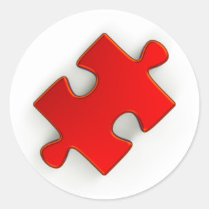 3D Puzzle Biet (Metallic Red) Classic Round Stick Runt Klistermärke