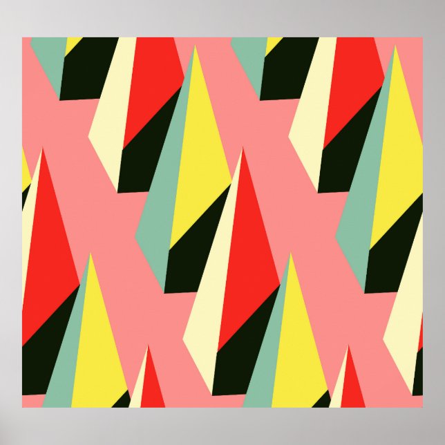 3D Pyramids: Retro Geometric Vintage. Poster (Framsidan)