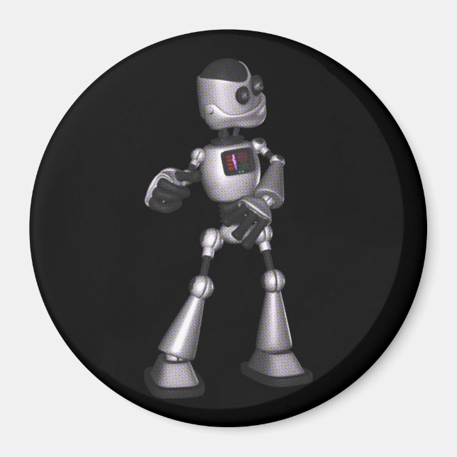 ♪ ♫ ♪ 3D-raster Sci-Fi Robot Guy Dancing Magnet (Framsidan)