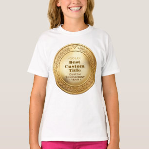 3D Realistisk Guldmedalj Anpassningsbar Prisbelönt T Shirt