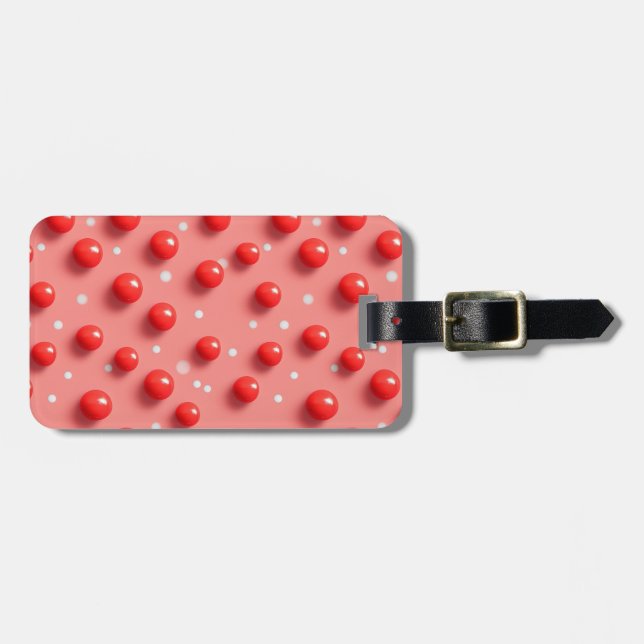 3D Red and White Polka dots Mönster Bagagebricka (Horisontell Framsida)