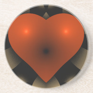 3D Red Heart Underlägg