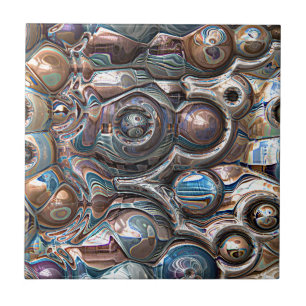 3D Reflektioner av koppar Kakelplatta