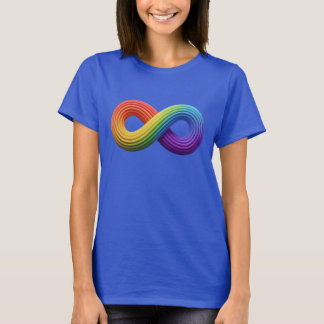 3D Regnbågens oändlighet Symbol Autism Neurodivers T Shirt