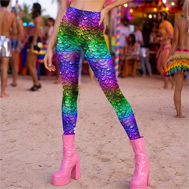 3D-regnbågsfärgad sjöjungfrustjärt Leggings Hyperr (Skapare uppladdad)