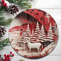 3D renar i vinter skog