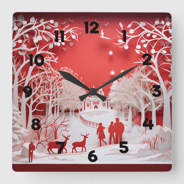 3D-renar och människor i byn Fyrkantig Klocka (Framsida)
