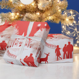 3D-renar och människor i byn Presentpapper