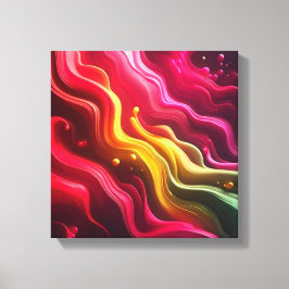 3D Render Fluid Acrylic Art in Dim Light - Magenta Canvastryck