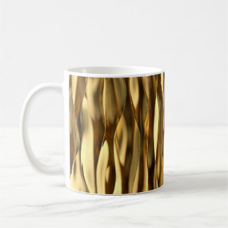3D-render för gyllene vågor. Kaffemugg