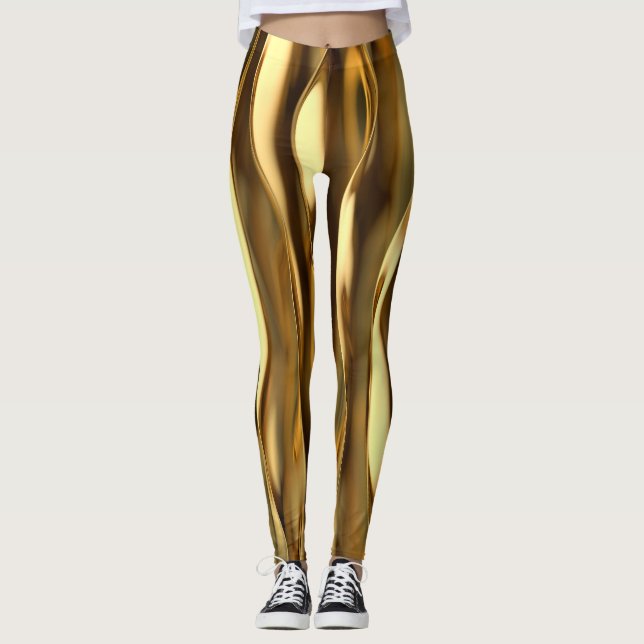 3D-render för gyllene vågor. Leggings (Framsida)